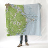 Biddeford ME Vintage TOPO Chart Blanket - Maritime Tribes USABlanket