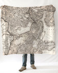Boston Antique Map Blanket - Maritime Tribes USABlanket