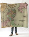Boston Antique Map Blanket - Maritime Tribes USABlanket