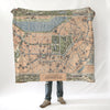 Boston, MA Vintage Pictorial Map Blanket - Maritime Tribes USABlanket