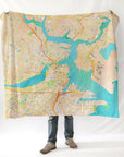 Boston MA, Watercolor Map Blanket - Maritime Tribes USABlanket