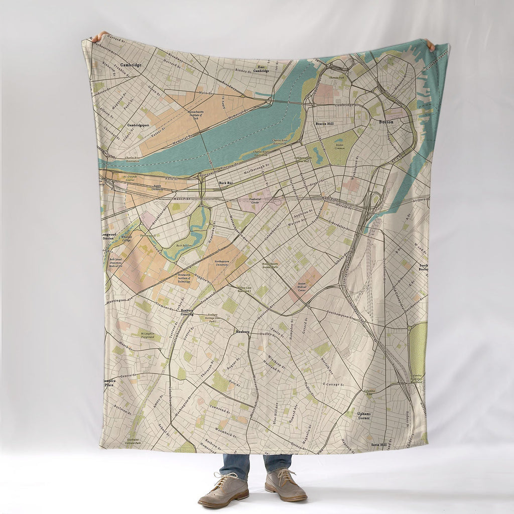 Boston South End Sea Glass Map Blanket - Maritime Tribes USABlanket