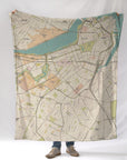 Boston South End Sea Glass Map Blanket - Maritime Tribes USABlanket