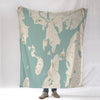 Bristol RI Sea Glass Map Blanket - Maritime Tribes USABlanket