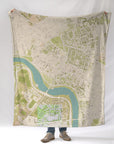 Cambridge - Harvard Square, MA Sea Glass Map Blanket - Maritime Tribes USABlanket