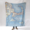 Cape Cod and the Islands Vintage Road Map Blanket - Maritime Tribes USABlanket