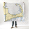 Cape Cod, MA Nautical Chart Blanket - Maritime Tribes USABlanket