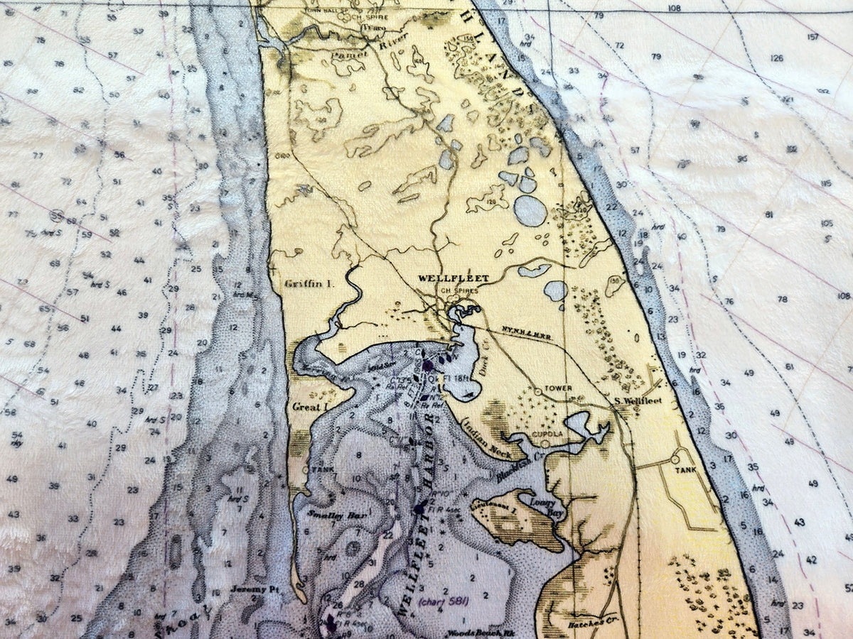 Cape Cod, MA Nautical Chart Blanket - Maritime Tribes USABlanket