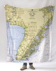 Cape May, NJ Nautical Map Blanket - Maritime Tribes USABlanket