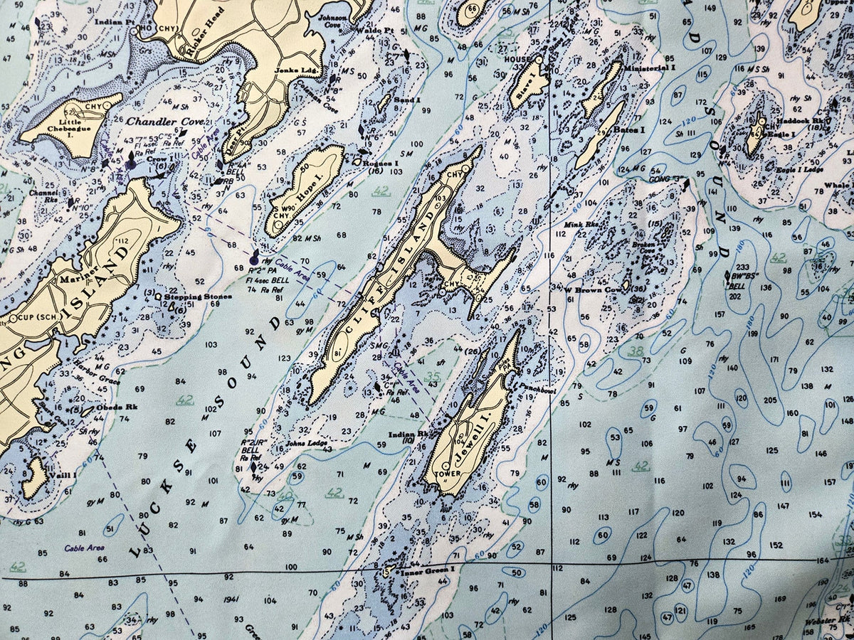 Casco Bay, ME Nautical Chart Quick Dry Towel - Maritime Tribes USATowel
