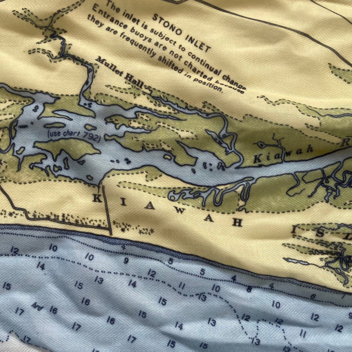 Charleston, SC Nautical Chart Scarf - Maritime Tribes USAScarf