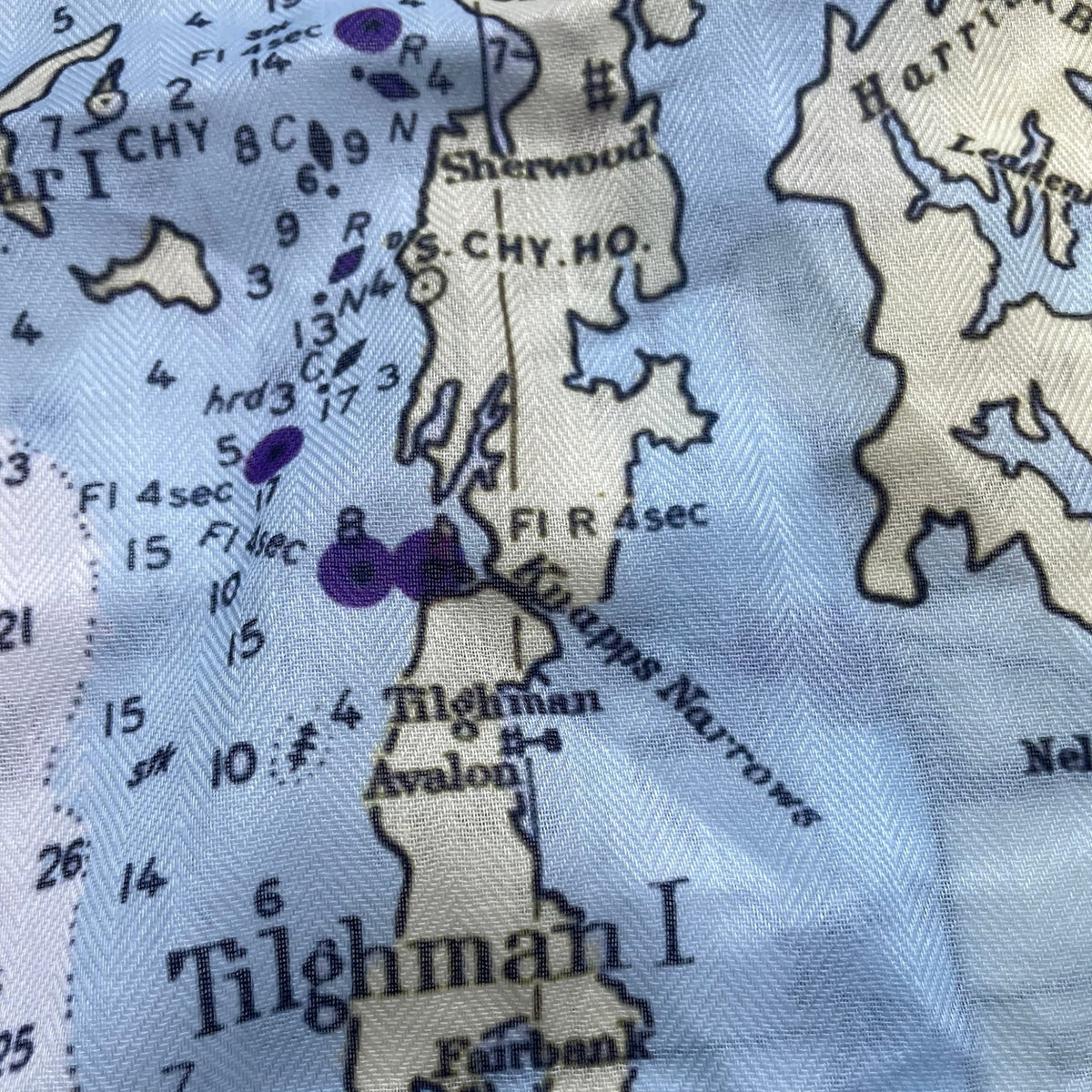 Chesapeake Bay Nautical Chart Scarf - Maritime Tribes USAScarf