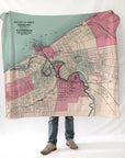 Cleveland Vintage Map Blanket - Maritime Tribes USABlanket