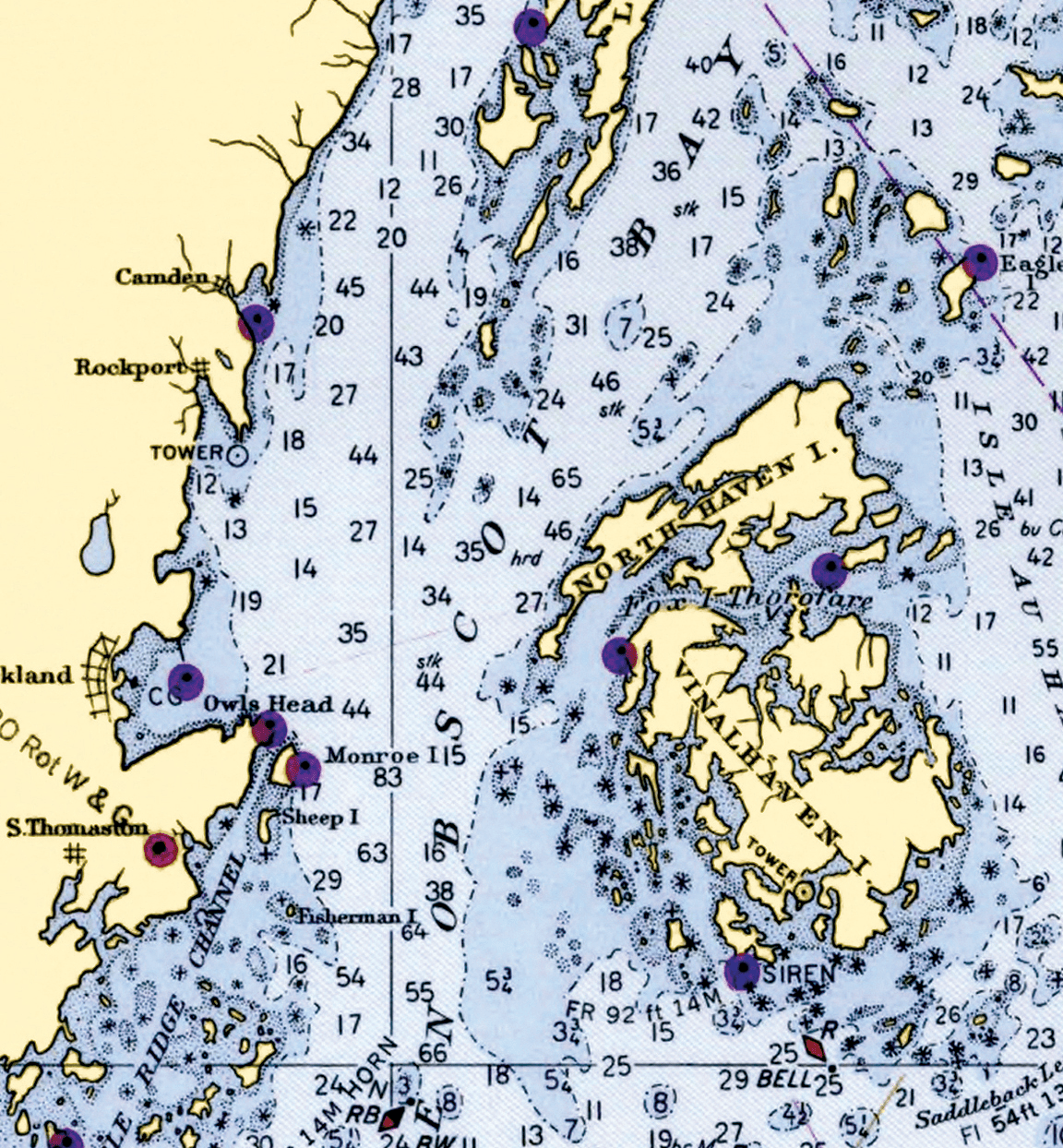 Coast of Maine, Nautical Chart Blanket - Maritime Tribes USABlanket