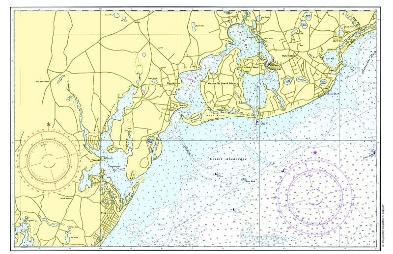 Cotuit - Santuit Laminated Chart Placemat - Maritime Tribes USALaminated Placemat