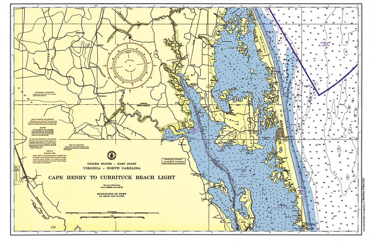 Currituck, North Carolina Chart Placemat - Maritime Tribes USALaminated Placemat