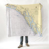 Dixon Entrance to Cape St. Elias Nautical Chart Blanket - Maritime Tribes USABlanket