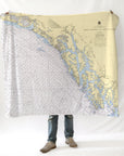Dixon Entrance to Cape St. Elias Nautical Chart Blanket - Maritime Tribes USABlanket