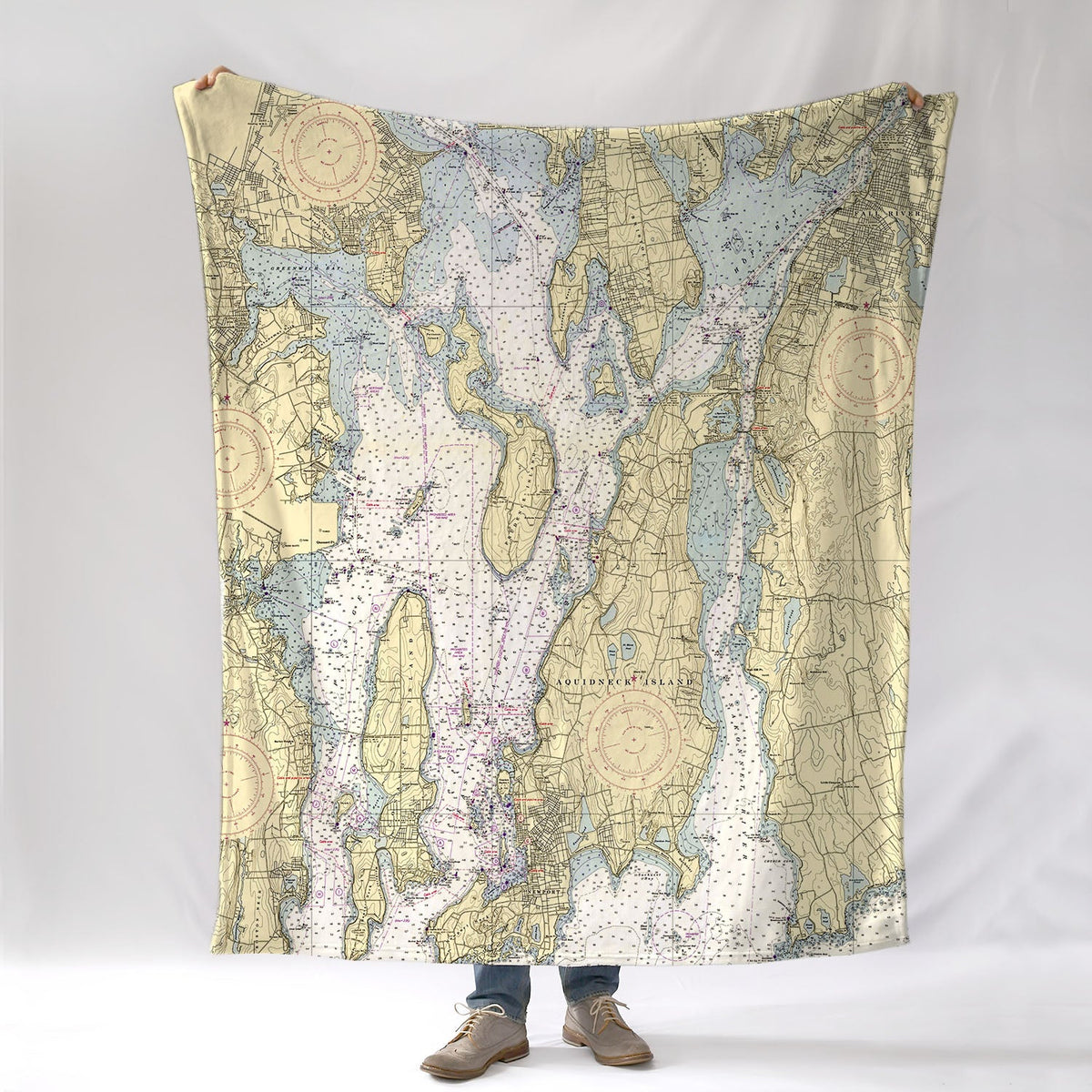East Greenwich, Narragansett Bay, RI Nautical Chart Blanket - Maritime Tribes USABlanket