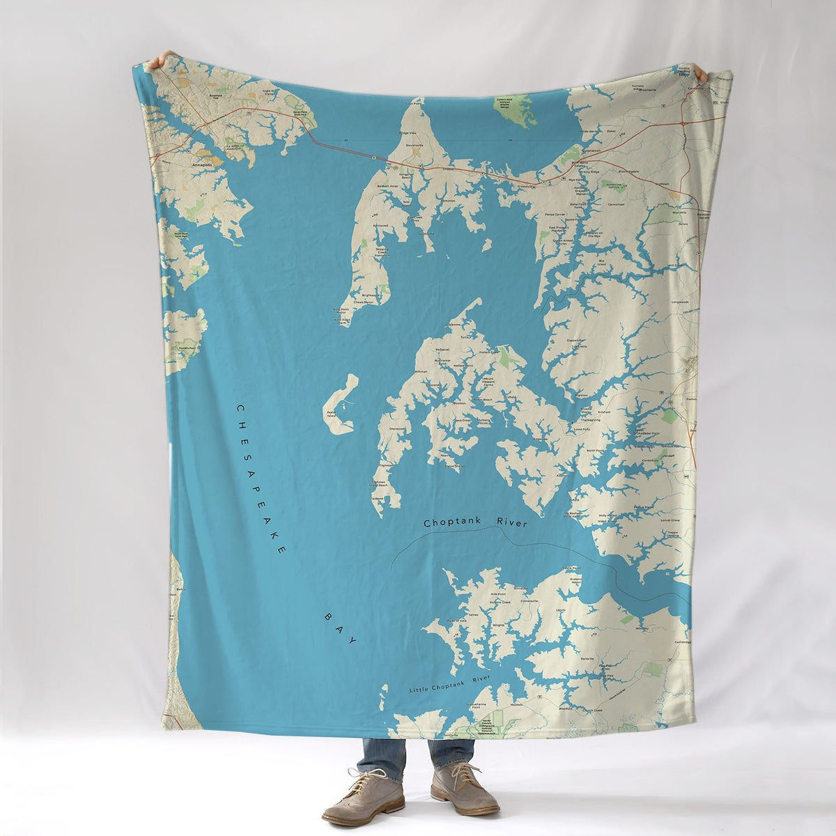 Easton MD Chesapeake Hometown-style Map Blanket - Maritime Tribes USABlanket
