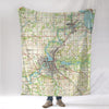 Eau Claire, WI -topo map Blanket - Maritime Tribes USABlanket