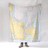 Edgartown, MA - Chappaquiddick Vintage Nautical Chart Blanket - Maritime Tribes USABlanket