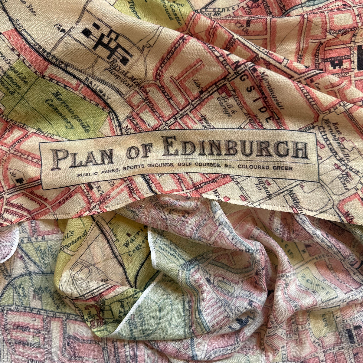 Edinburgh, Scotland Vintage City Map Scarf - Maritime Tribes USAScarf