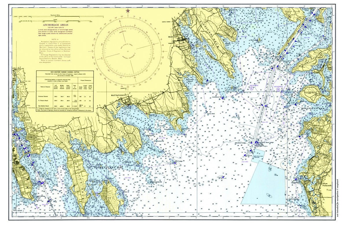 Fairhaven - Marion Chart Placemat - Maritime Tribes USALaminated Placemat