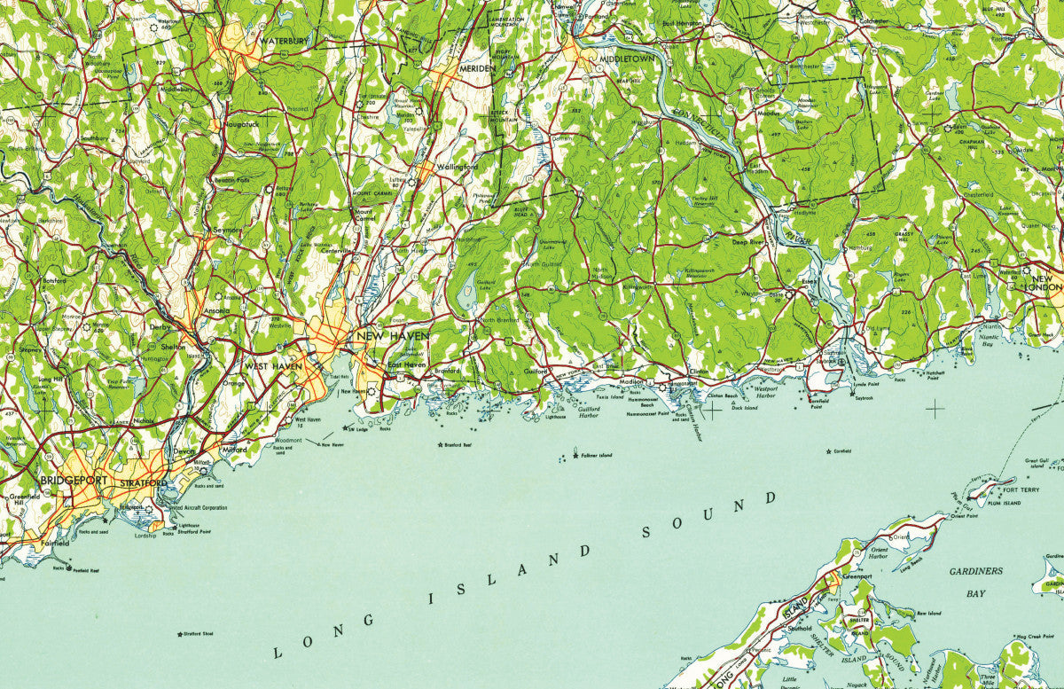 Eastern Long Island Sound Topo Single Placemat