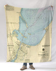 Green Bay, WI Nautical Chart Blanket - Maritime Tribes USABlanket