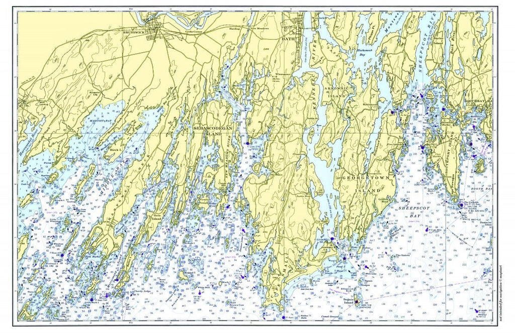 Harpswell to Georgetown, Maine Chart Placemat - Maritime Tribes USALaminated Placemat