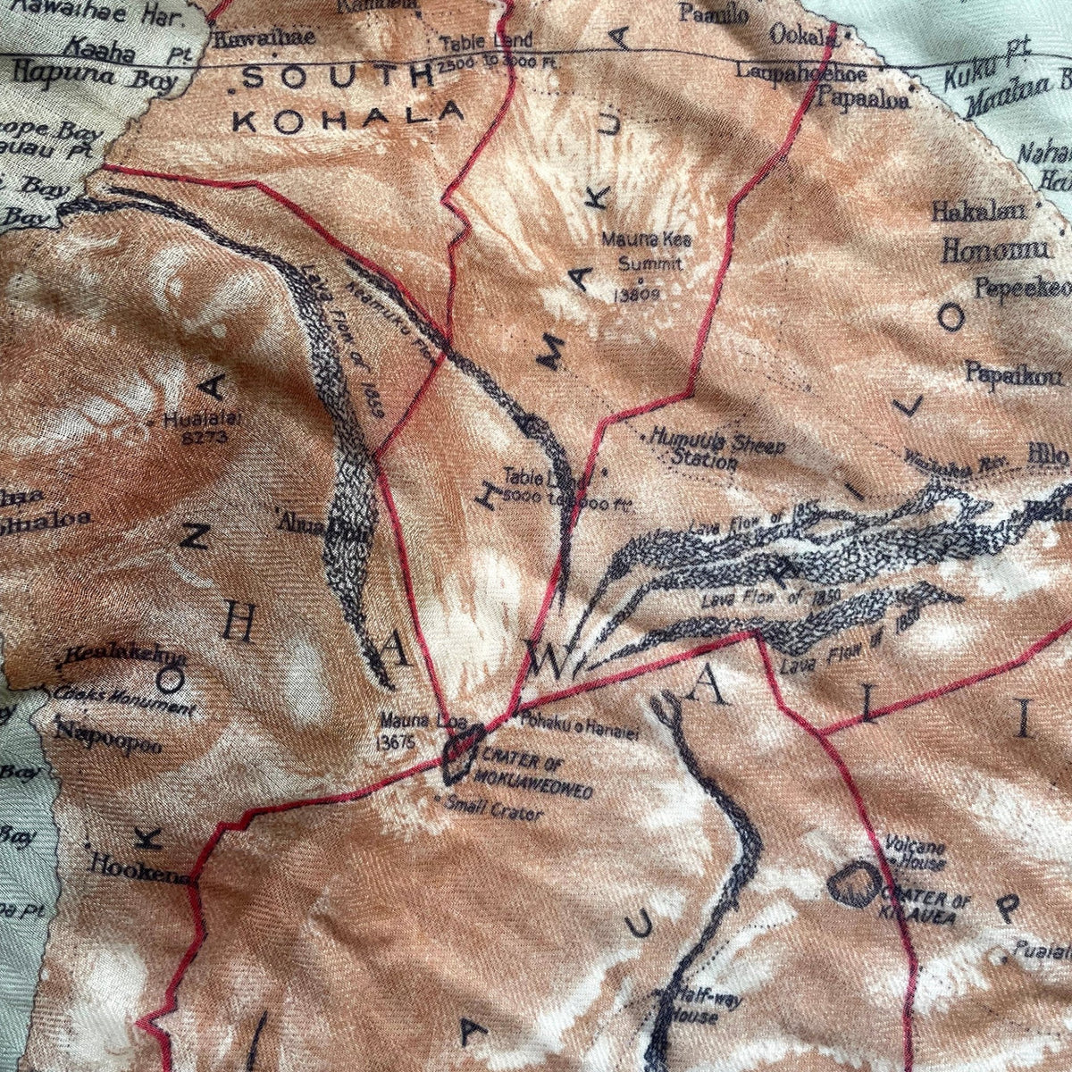 Hawaiian Islands Vintage Map Scarf - Maritime Tribes USAScarf