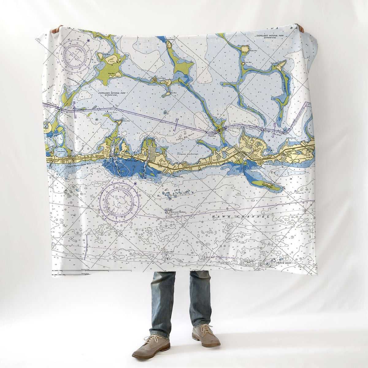 Islamorada Chart (Tavernier to Matecumbe) Blanket - Maritime Tribes USABlanket