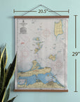 Islands of Lake Erie Vintage Nautical Chart Canvas Scroll - Maritime Tribes USAScroll