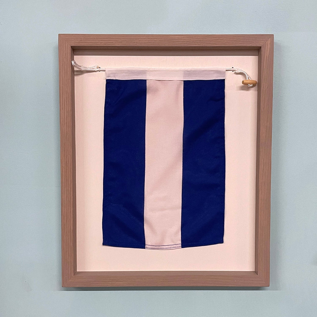 "J" Nautical Flag in Glass-Free Shadow Box Frame - Maritime Tribes USA