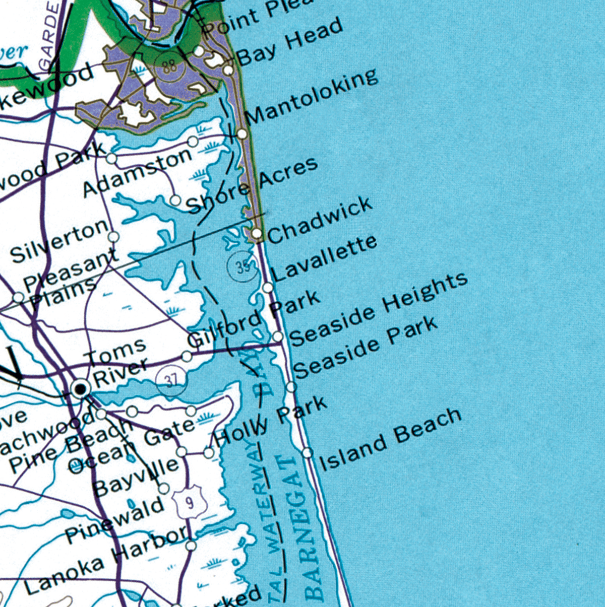 Jersey Shore Vintage Map Quick Dry Towel - Maritime Tribes USATowel