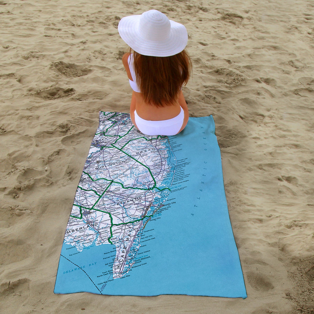 Jersey Shore Vintage Map Quick Dry Towel - Maritime Tribes USATowel