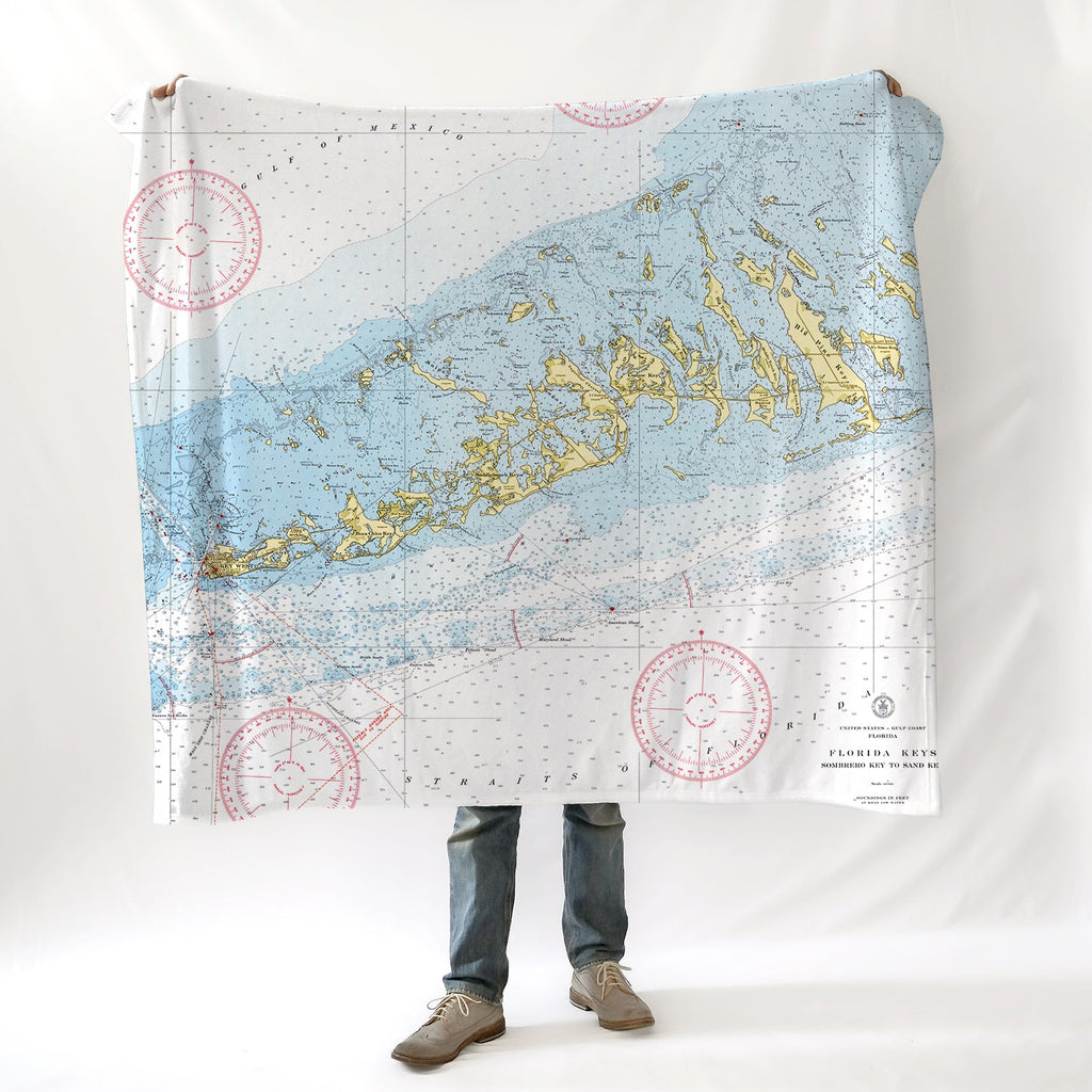 Key West, FL Nautical Chart Blanket - Maritime Tribes USABlanket