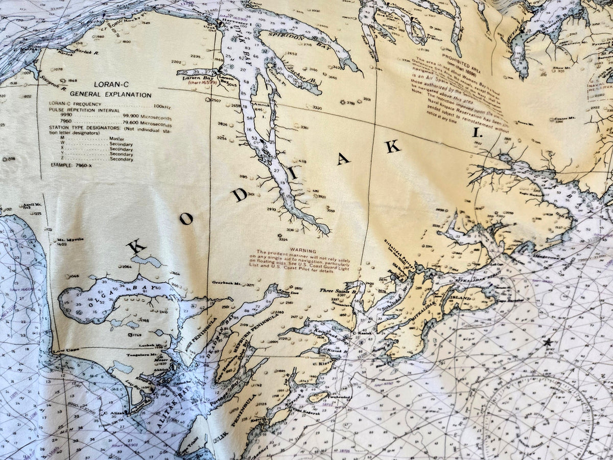 Kodiak Island, Nautical Chart Blanket - Maritime Tribes USABlanket