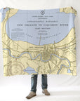 Lake Pontchartrain, New Orleans LA Nautical Chart Blanket - Maritime Tribes USABlanket