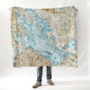 Lake Winnipesaukee, NH Vintage Topo Map Blanket - Maritime Tribes USABlanket