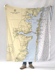 Lavallette (from Island Beach to Mantoloking) NJ Nautical Chart Blanket - Maritime Tribes USABlanket