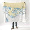 Les Cheneaux, MI.Nautical Chart Blanket - Maritime Tribes USABlanket