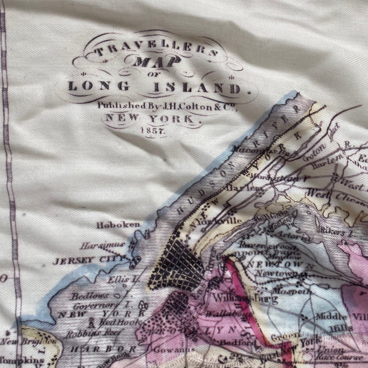 Long Island, NY Vintage Map Scarf - Maritime Tribes USAScarf