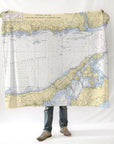 Long Island Sound, Eastern Part, CT - Nautical Chart Blanket - Maritime Tribes USABlanket