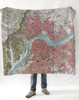 Louisville, KY TOPO map Blanket - Maritime Tribes USABlanket