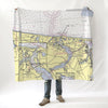 Manasquan Inlet, NJ Nautical Chart Blanket - Maritime Tribes USABlanket