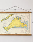 Martha's VIneyard, MA Nautical Chart Fabric Scroll - Maritime Tribes USAScroll
