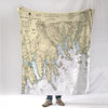 Milbridge, ME Vintage Nautical Chart Blanket - Maritime Tribes USABlanket