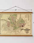 Nashville, TN Vintage Map (c. 1870) Canvas Wall Scroll - Maritime Tribes USA